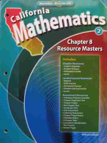 (image for) California Mathematics 2 Chapter 8 Resource Masters (CA)(P)