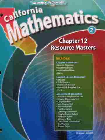 (image for) California Mathematics 2 Chapter 12 Resource Masters (CA)(P)