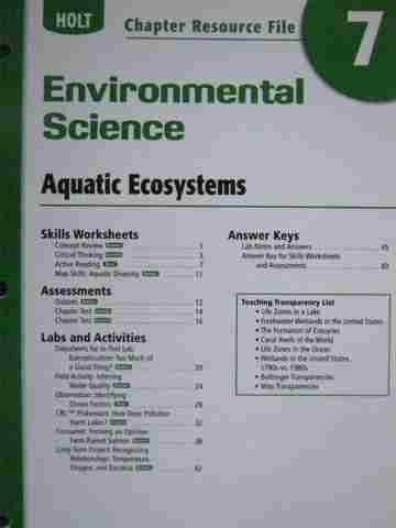 (image for) Environmental Science Chapter Resource File 7 (P)