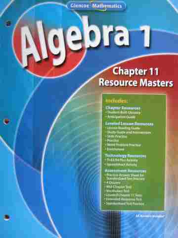 (image for) Glencoe Algebra 1 Chapter 11 Resource Masters (P)