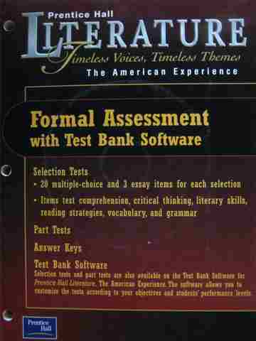 (image for) Literature American Experience Formal Assessment with Test Bank Software (P)