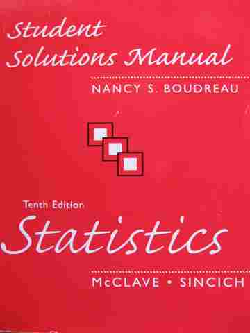 (image for) Statistics 10e Student Solutions Manual (P) by Nancy S Boudreau