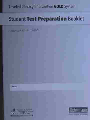 (image for) Leveled Literacy Intervention Gold Student Test Preparation Booklet Lessons 29-32 Level O (P) by Fountas & Pinnell