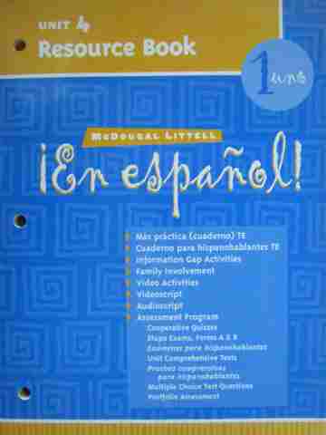 (image for) En espanol! 1uno Unit 4 Resource Book (P)
