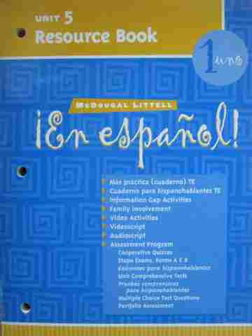 (image for) En espanol! 1uno Unit 5 Resource Book (P)