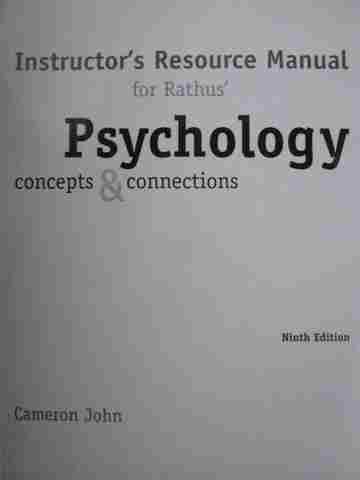 (image for) Psychology Concepts & Connections 9th Edition Instructor's Resource Manual (TE)(Binder)
