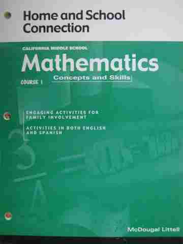 (image for) California MS Mathematics Course 1 Home & School Connection (P)