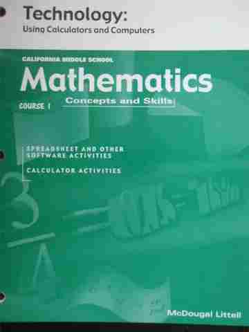 (image for) California MS Mathematics Course 1 Technology (CA)(P)