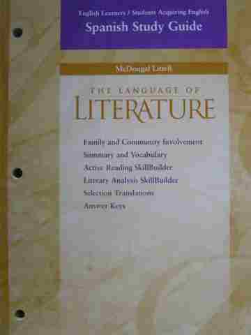 (image for) Language of Literature 6 English Learners Spanish Study Guide (P)