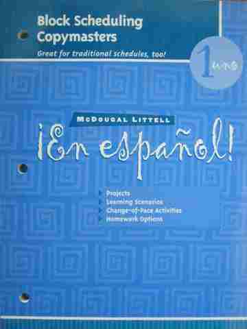 (image for) En espanol! 1uno Block Scheduling Copymasters (P)