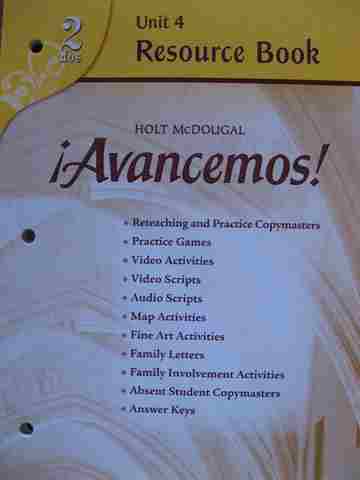 (image for) Avancemos! 2dos Unit 4 Resource Book (P)