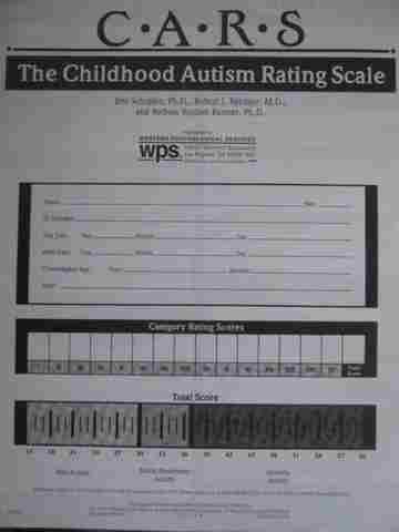 (image for) CARS The Childhood Autism Rating Scale (P) by Schopler, Reichler