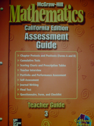 (image for) McGraw-Hill Mathematics 3 Assessment Guide TG (CA)(TE)(P)