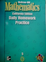 McGraw-Hill Mathematics 5 Daily Homework Practice (CA)(P)