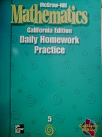 (image for) McGraw-Hill Mathematics 5 Daily Homework Practice (CA)(P)