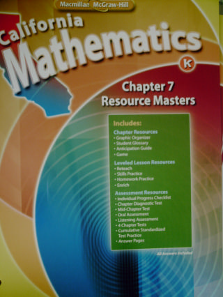(image for) California Mathematics K Chapter 7 Resource Masters (CA)(P)