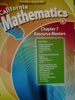 (image for) California Mathematics K Chapter 7 Resource Masters (CA)(P)