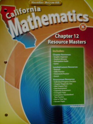 (image for) California Mathematics K Chapter 12 Resource Masters (CA)(P) - Click Image to Close