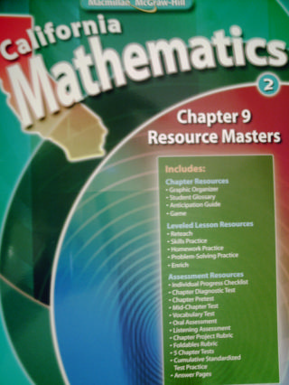 (image for) California Mathematics 2 Chapter 9 Resource Masters (CA)(P)