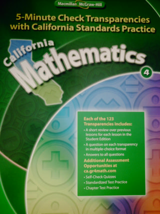 (image for) California Mathematics 4 5-Minute Check Transparencies (CA)(P)