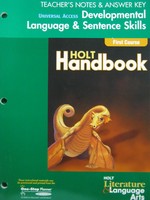 (image for) Developmental Language & Sentence Skills TE 1st Course (P)