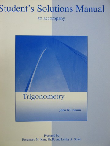 (image for) Trigonometry Student's Solutions Manual (P) by Karr & Seale