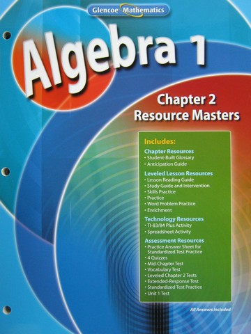 (image for) Glencoe Algebra 1 Chapter 2 Resource Masters (P)