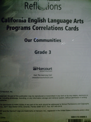 (image for) Reflections 3 English Programs Correlations Cards (CA)(Pk)