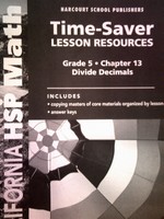 (image for) California HSP Math 5 Chapter 13 Time-Saver Lesson (CA)(P)