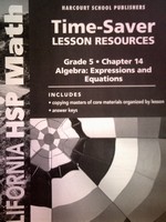 (image for) California HSP Math 5 Chapter 14 Time-Saver Lesson (CA)(P)