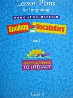 (image for) Spelling & Vocabulary/Invitations to Literacy 4 Lesson Plans (P)
