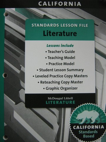 (image for) Literature 8 Standards Lesson File Literature (CA)(P)