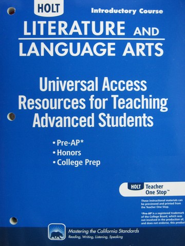 (image for) Resources for Teaching Advanced Students Introductory (CA)(TE)(P