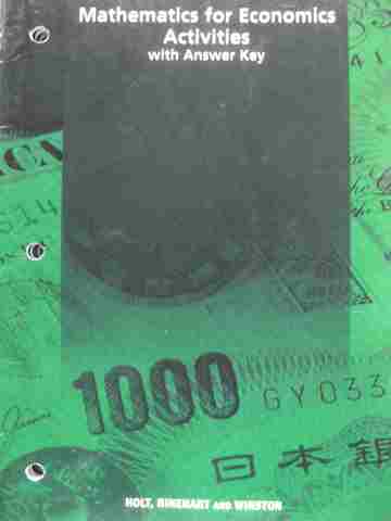 (image for) Mathematics for Economics Activities with Answer Key (P)