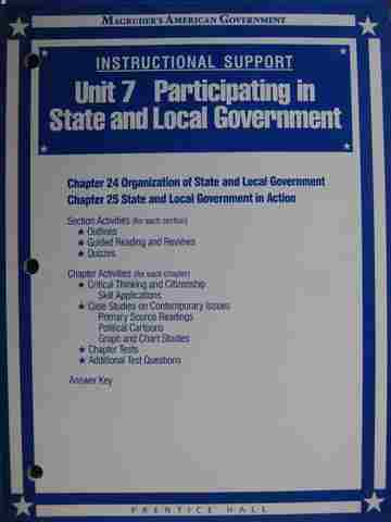 (image for) Magruder's American Government Instructional Support Unit 7 (P)
