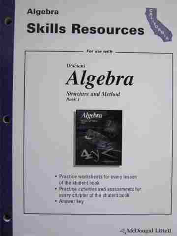 (image for) Algebra Structure & Method Book 1 Skills Resources (CA)(P) - Click Image to Close