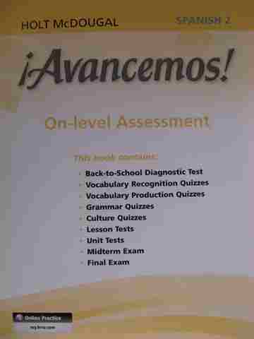 (image for) Avancemos! 2dos On-Level Assessment (P)