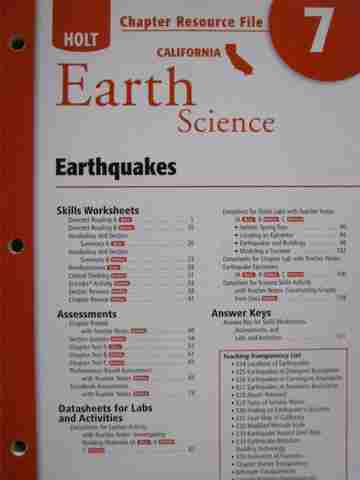 (image for) California Earth Science Chapter Resource File 7 (CA)(P)
