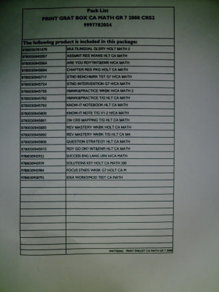 (image for) California Mathematics Course 2 Print Teacher Material (CA)(Box)