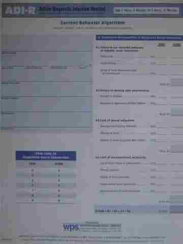 (image for) ADI-R Autism Diagnostic Interview Revised Current Behavior (P)