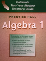 (image for) Algebra 1 California Two-Year Algebra TG (CA)(TE)(P)
