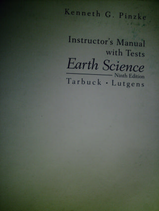 (image for) Earth Science 9th Edition Instructor's Manual with Tests (TE)(P)