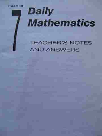(image for) Daily Mathematics 7 Teacher's Notes & Answers (TE)(P)