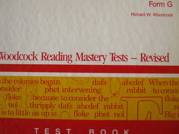 (image for) Woodcock Reading Mastery Tests Revised Form G Test Book (Flip Stand/Wiro)