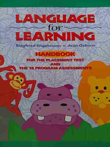 (image for) Language for Learning Handbook for the Placement Test & The 15 Program Assessments (P)