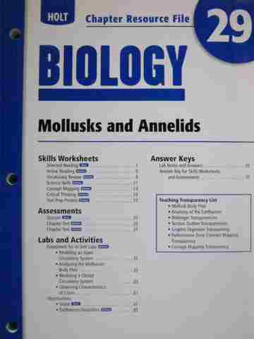 (image for) Holt Biology Chapter Resource File 29 (P)