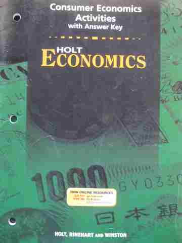 (image for) Holt Economics Consumer Economics Activities with Answer Key (P)