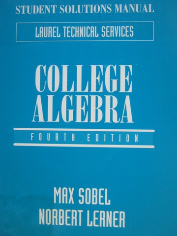 (image for) College Algebra 4th Edition Student Solutions Manual (P)