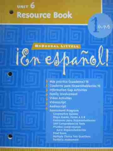 (image for) En espanol! 1uno Unit 6 Resource Book (P)