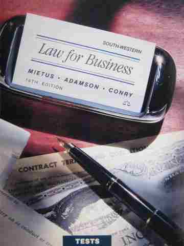 (image for) Law for Business 14th Edition Tests (P) by Mietus, Adamson, & Conry